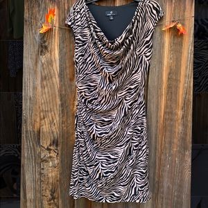 Ronni Nicole animal print dress with rushing side